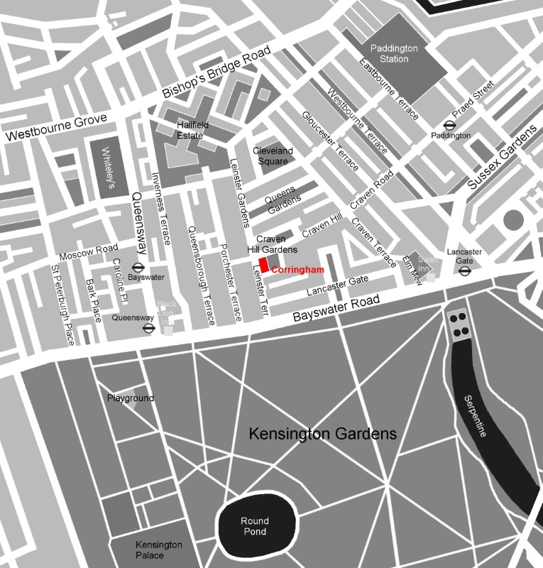 Corringham location map